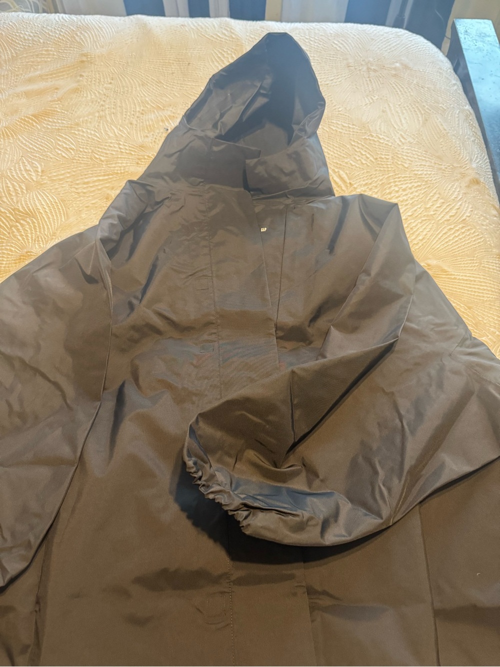 Men's Black Hooded Rain Jacket